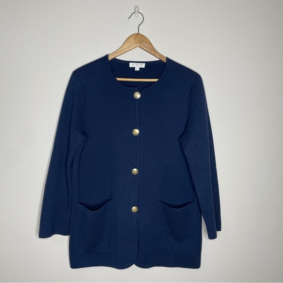 J. Crew | Giselle Sweater Blazer, Merino Wool Blend, Navy Blue, Small - Picture 4 of 15